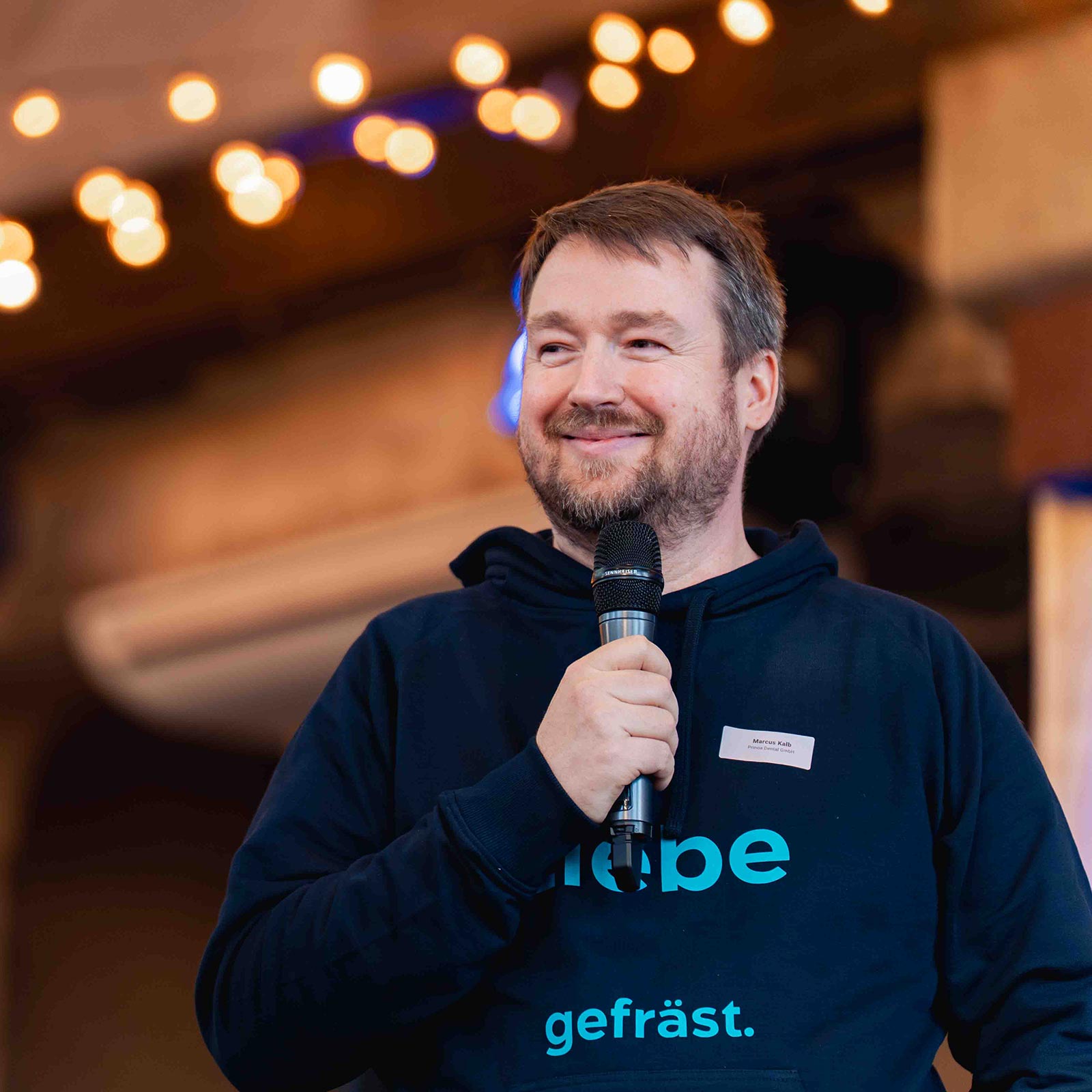 Marcus Kalb, Gründer von Prinoa Dental, auf einer Netzwerkveranstaltung in Solingen